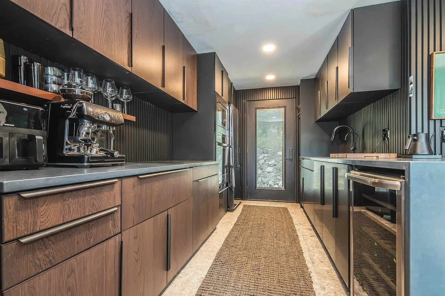 The chalet's kitchen and island